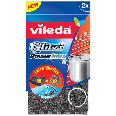 Vileda schuurspons glitzi powerinox (2-pack) Vileda schuurspons glitzi powerinox (2-pack)