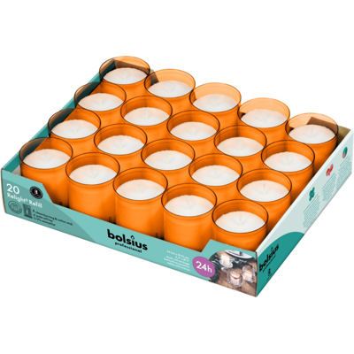 Bolsius professional relight navulling oranje ø52x64 mm 24 uur (20 stuks) Bolsius professional relight navulling oranje ø52x64 mm 24 uur (20 stuks)