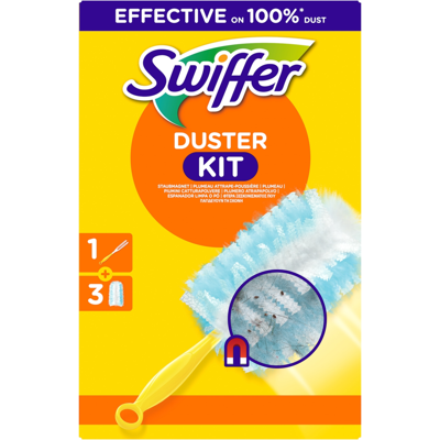 Swiffer duster starterkit + 3 doekjes (5 stuks) Swiffer duster starterkit + 3 doekjes (5 stuks)