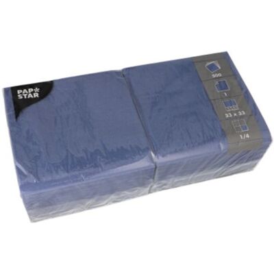 Papstar Servet blauw 1-laags 33x33 cm 1/4 vouw (500 stuks) Papstar Servet blauw 1-laags 33x33 cm 1/4 vouw (500 stuks)