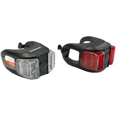 Enzo Benson led fietslampset 2 delig silicone rood/wit - 5700338 Enzo Benson led fietslampset 2 delig silicone rood/wit - 5700338