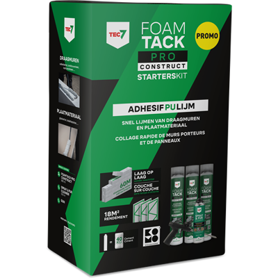 Tec7 foamtack pro construct starterskit (3x 880 ml, reiniger en gun) - 670995000 Tec7 foamtack pro construct starterskit (3x 880 ml, reiniger en gun) - 670995000