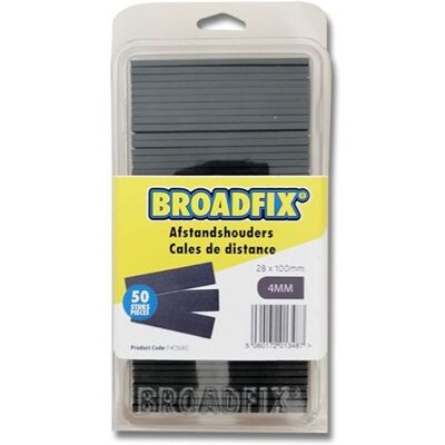 Enzo Boradfix 100x28mm vlakke vulplaatjes 4mm 50 stuks - f4c50ec Enzo Boradfix 100x28mm vlakke vulplaatjes 4mm 50 stuks - f4c50ec