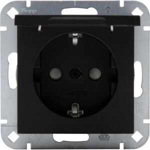 Enzo Kopp hk07 pure mat zwart inbouw stopcontact ra met deksel + kinderbeveiliging - 4624650 Enzo Kopp hk07 pure mat zwart inbouw stopcontact ra met deksel + kinderbeveiliging - 4624650