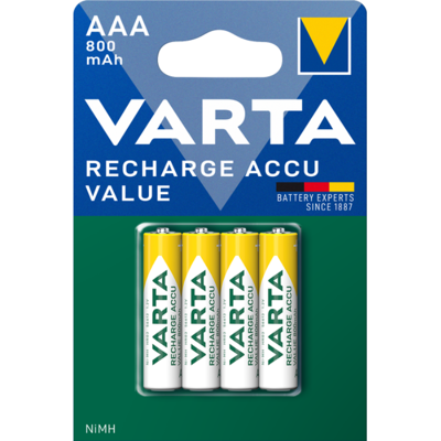 Varta 56613101404 Oplaadbare Batterij - AA, 800mAh, Blauw/Groen Varta 56613101404 Oplaadbare Batterij - AA, 800mAh, Blauw/Groen