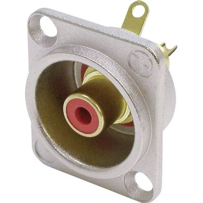 Neutrik nf2d2 cinch-connector flensbus, contacten recht aantal polen: 2 zilver, rood 1 stuk(s) Neutrik nf2d2 cinch-connector flensbus, contacten recht aantal polen: 2 zilver, rood 1 stuk(s)