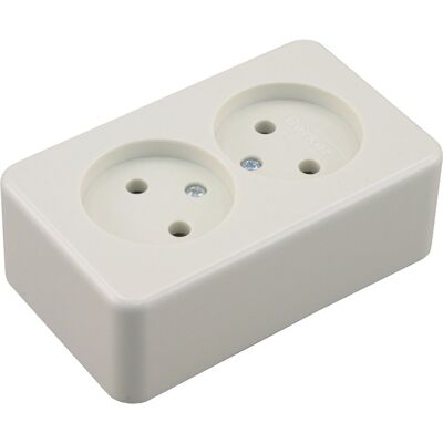Berker opbouw wandcontactdoos (wcd) 2-voudig polarwit Berker opbouw wandcontactdoos (wcd) 2-voudig polarwit