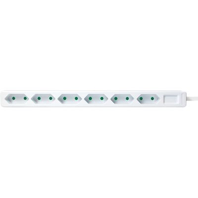 Logilink Stekkerdoos met 6 niet-geaarde contacten / wit - 1,5 meter Logilink Stekkerdoos met 6 niet-geaarde contacten / wit - 1,5 meter