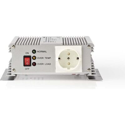Nedis inverter gemodificeerde sinusgolf - ingangsvoltage: 24 v dc - apparaat stroomoutput: type f (cee 7/3) - 230 v ac 50 hz - 600 w - piekvermogen: 1500 w - accuklemmen - zilver Nedis inverter gemodificeerde sinusgolf - ingangsvoltage: 24 v dc - apparaat stroomoutput: type f (cee 7/3) - 230 v ac 50 hz - 600 w - piekvermogen: 1500 w - accuklemmen - zilver