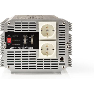Nedis omvormer gemodificeerde sinusgolf - ingangsvoltage: 24 v dc - apparaat stroomoutput: type f (cee 7/3) - 230 v ac 50 hz - 2500 w - piekvermogen: 5000 w - screw terminal - zilver Nedis omvormer gemodificeerde sinusgolf - ingangsvoltage: 24 v dc - apparaat stroomoutput: type f (cee 7/3) - 230 v ac 50 hz - 2500 w - piekvermogen: 5000 w - screw terminal - zilver