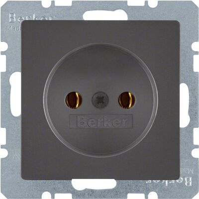 Berker q1 inbouw wandcontactdoos 1-voudig antraciet Berker q1 inbouw wandcontactdoos 1-voudig antraciet