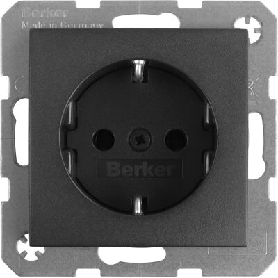 Berker s1 contactdoos - inbouw - 1-voudig - randaarde - antraciet Berker s1 contactdoos - inbouw - 1-voudig - randaarde - antraciet
