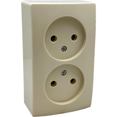 Peha opbouw stopcontact dubbel creme - 4678960 Peha opbouw stopcontact dubbel creme - 4678960