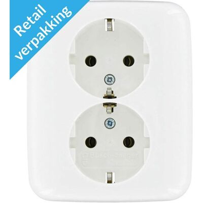 Busch Jaeger wit inbouw stopcontact ra dubbel - 4695510 Busch Jaeger wit inbouw stopcontact ra dubbel - 4695510