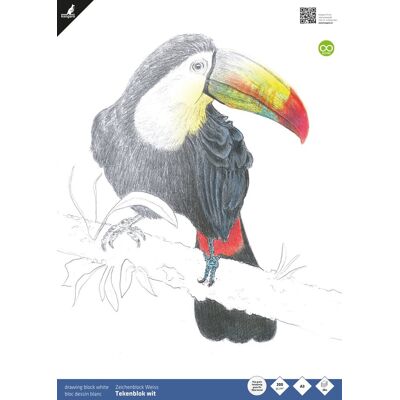 Kangaro tekenblok - a3 - 200 grams - 20 vel - wit fijne korrel - schetsblok Kangaro tekenblok - a3 - 200 grams - 20 vel - wit fijne korrel - schetsblok
