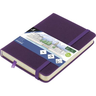 Kangaro schetsboek - a6 - purple heart - met elastiek en lint Kangaro schetsboek - a6 - purple heart - met elastiek en lint