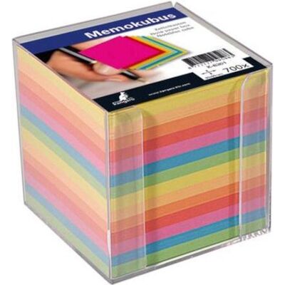 Kangaro memokubus - 9,5x9,5cm - gevuld - 700 vel gekleurd papier Kangaro memokubus - 9,5x9,5cm - gevuld - 700 vel gekleurd papier