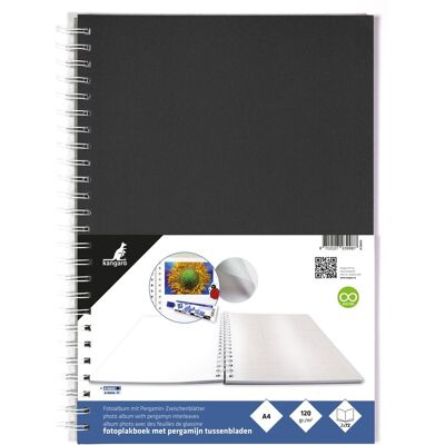 Kangaro fotoplakboek - 33x23cm - zwart - zuurvrij papier - met pergamijnvellen Kangaro fotoplakboek - 33x23cm - zwart - zuurvrij papier - met pergamijnvellen