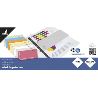 Kangaro scheidingsstrook - 2-gaats - 240x105mm - 180 grams - wit - 100 stuks Kangaro scheidingsstrook - 2-gaats - 240x105mm - 180 grams - wit - 100 stuks