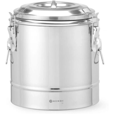 HENDI geïsoleerde transportcontainer - roestvast staal - warmhouden tijdens transport - 23 liter - diameter 35 cm x hoogte 44 cm - zilverkleurig - horeca en bezorging HENDI geïsoleerde transportcontainer - roestvast staal - warmhouden tijdens transport - 23 liter - diameter 35 cm x hoogte 44 cm - zilverkleurig - horeca en bezorging