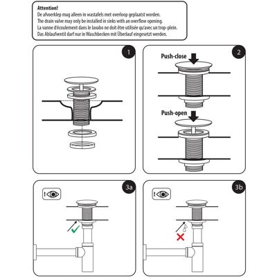 Differnz design afvoerplug - pop-up afvoerstop voor wastafel - gemaakt van messing - eenvoudige schroefbevestiging - diameter 63 mm en hoogte 98 mm - kleur zwart - geschikt voor badkamer Differnz design afvoerplug - pop-up afvoerstop voor wastafel - gemaakt van messing - eenvoudige schroefbevestiging - diameter 63 mm en hoogte 98 mm - kleur zwart - geschikt voor badkamer
