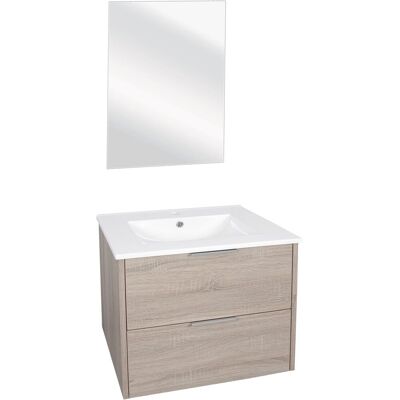 Differnz bolo badmeubelset - knock down - gemakkelijk te monteren - fsc® mfc - licht eiken - keramische wastafel - 2 soft-close lades - geïntegreerde greep - onderbouwkast - 60 cm Differnz bolo badmeubelset - knock down - gemakkelijk te monteren - fsc® mfc - licht eiken - keramische wastafel - 2 soft-close lades - geïntegreerde greep - onderbouwkast - 60 cm