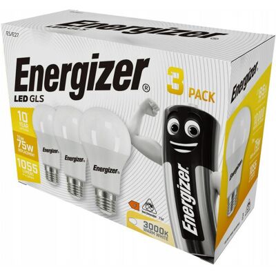 Energizer bollamp 11W / 75W E27 1055LM warmtekleur 3szt. Energizer bollamp 11W / 75W E27 1055LM warmtekleur 3szt.