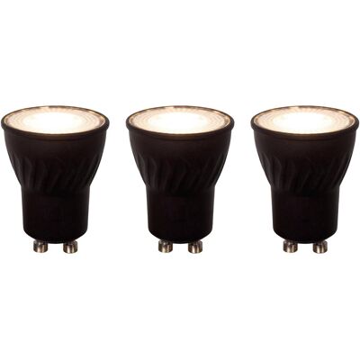 Lucide mr11 * 3 - led lamp - ø 3,5 cm - led dimb. - gu10 - 3x3,8w 2700k - zwart - set van 3 Lucide mr11 * 3 - led lamp - ø 3,5 cm - led dimb. - gu10 - 3x3,8w 2700k - zwart - set van 3