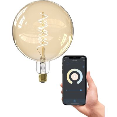 Calex slimme led lamp xxl - 20cm - e27 - smart lichtbron - goud - dimbaar - warm wit licht - 5w Calex slimme led lamp xxl - 20cm - e27 - smart lichtbron - goud - dimbaar - warm wit licht - 5w