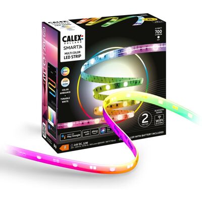 Calex smart led strip - 2m, slimme lichtstrip, rgbic+cct, app bedienbaar, binnengebruik, 12w Calex smart led strip - 2m, slimme lichtstrip, rgbic+cct, app bedienbaar, binnengebruik, 12w