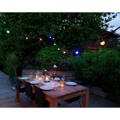 Calex lichtsnoer 10m - lichtslinger voor buiten - tuinverlichting - terrasverlichting gekleurd licht Calex lichtsnoer 10m - lichtslinger voor buiten - tuinverlichting - terrasverlichting gekleurd licht