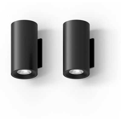 Calex wandlamp up & downlight valmer - geïntegreerde led - oplaadbaar - ip44 spatwaterbestendig - geschikt voor binnen en buiten - cilindervorm - zwart - 2-pack Calex wandlamp up & downlight valmer - geïntegreerde led - oplaadbaar - ip44 spatwaterbestendig - geschikt voor binnen en buiten - cilindervorm - zwart - 2-pack