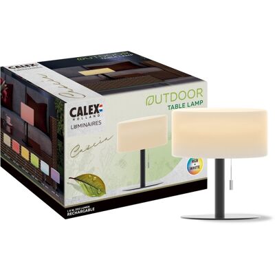 Calex oplaadbare tafellamp cascia - sfeerverlichting voor binnen en buiten - draadloos - dimbaar - warm wit licht & rgb - waterdicht - zwart Calex oplaadbare tafellamp cascia - sfeerverlichting voor binnen en buiten - draadloos - dimbaar - warm wit licht & rgb - waterdicht - zwart
