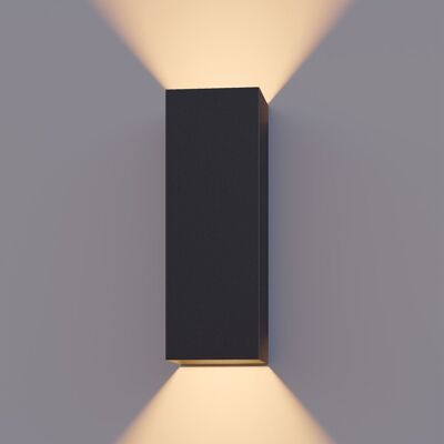 Calex led wandlamp milan - rechthoek - led up & down - verstelbare stralingshoek - 8w - tuinverlichting - modern design - warm wit licht - voor binnen en buiten - zwart Calex led wandlamp milan - rechthoek - led up & down - verstelbare stralingshoek - 8w - tuinverlichting - modern design - warm wit licht - voor binnen en buiten - zwart