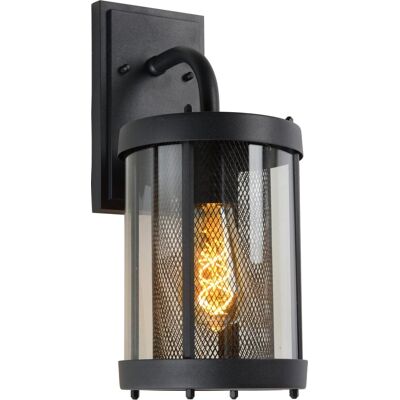 Lucide makkum - wandlamp binnen/buiten - 1xe27 - ip23 - zwart Lucide makkum - wandlamp binnen/buiten - 1xe27 - ip23 - zwart