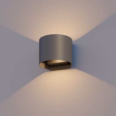 Calex led wandlamp verona - oval - led up & down - verstelbare stralingshoek - 7w - tuinverlichting - modern design - warm wit licht - voor binnen en buiten - antraciet Calex led wandlamp verona - oval - led up & down - verstelbare stralingshoek - 7w - tuinverlichting - modern design - warm wit licht - voor binnen en buiten - antraciet