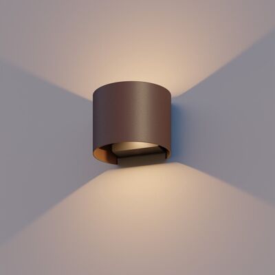 Calex led wandlamp verona - oval- led up & down - verstelbare stralingshoek - 7w - tuinverlichting - modern design - warm wit licht - voor binnen en buiten - roestkleur Calex led wandlamp verona - oval- led up & down - verstelbare stralingshoek - 7w - tuinverlichting - modern design - warm wit licht - voor binnen en buiten - roestkleur