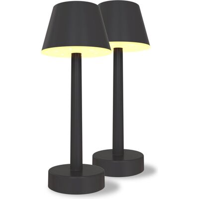 Calex oplaadbare tafellamp lucca - set van 2 stuks - draadloos - dimbaar - warm wit licht & rgb - waterdicht - decoratie voor tuin, woonkamer, slaapkamer - sfeerverlichting - zwart Calex oplaadbare tafellamp lucca - set van 2 stuks - draadloos - dimbaar - warm wit licht & rgb - waterdicht - decoratie voor tuin, woonkamer, slaapkamer - sfeerverlichting - zwart