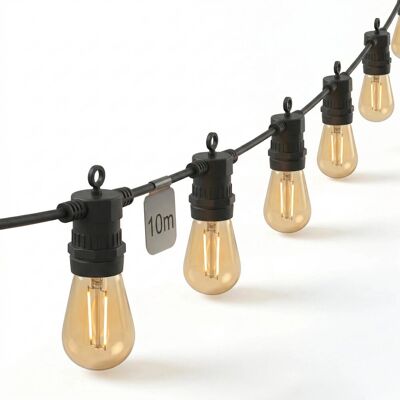 Calex lichtsnoer 10m - lichtslinger voor buiten - tuinverlichting - terrasverlichting warm wit licht Calex lichtsnoer 10m - lichtslinger voor buiten - tuinverlichting - terrasverlichting warm wit licht