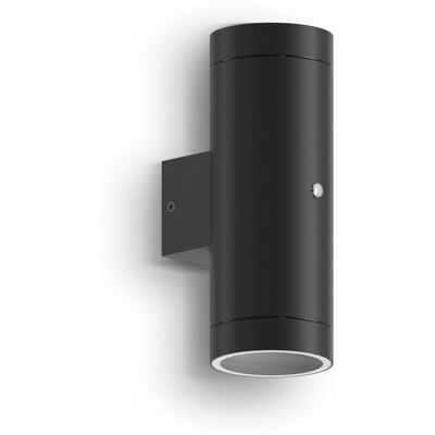 Calex pavia wandlamp - 2x gu10 - buitenlamp met dag en nacht sensor - moderne tuinverlichting - zwart Calex pavia wandlamp - 2x gu10 - buitenlamp met dag en nacht sensor - moderne tuinverlichting - zwart