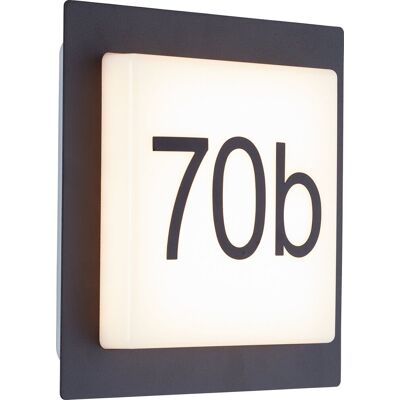 Brilliant sten - buiten wandlamp - inclusief huisnummer (1-9, a-f) - led 9w - 18 x 18 cm - 1100lm - 3000k - ip44 - zwart/wit Brilliant sten - buiten wandlamp - inclusief huisnummer (1-9, a-f) - led 9w - 18 x 18 cm - 1100lm - 3000k - ip44 - zwart/wit