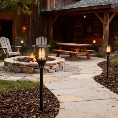 Grundig solar tuinfakkel - 9 x 59 cm - tuinverlichting - led fakkel - opladen met zonne-energie - batterijduur 6 tot 8 uur - voor tuin en balkon Grundig solar tuinfakkel - 9 x 59 cm - tuinverlichting - led fakkel - opladen met zonne-energie - batterijduur 6 tot 8 uur - voor tuin en balkon