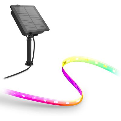 Calex vista solar ledstrip - 3 m - gekleurd & warm wit licht - oplaadbaar met zonne-energie & usb-c - waterdicht - met afstandsbediening Calex vista solar ledstrip - 3 m - gekleurd & warm wit licht - oplaadbaar met zonne-energie & usb-c - waterdicht - met afstandsbediening