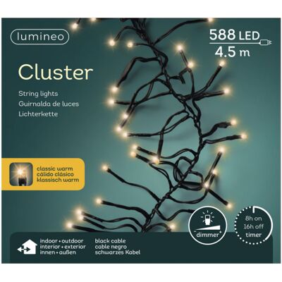 Lumineo cluster led verlichting binnen/buiten 4.5m 588 leds ip44 dimbaar Lumineo cluster led verlichting binnen/buiten 4.5m 588 leds ip44 dimbaar