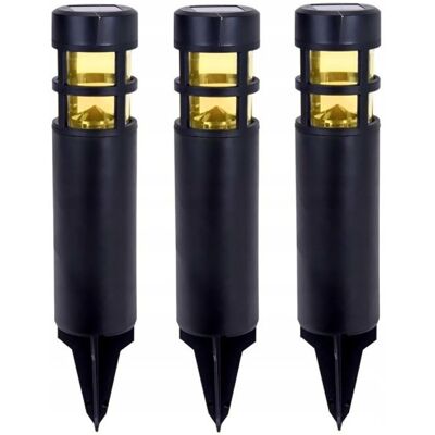 Pro Garden solar tuinlampen 3 stuks zwart Pro Garden solar tuinlampen 3 stuks zwart