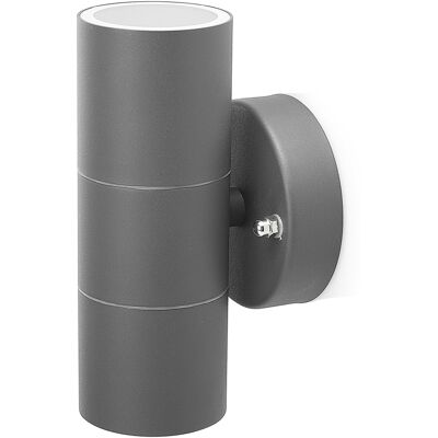 Smartwares GWL-176-HG Buiten Wandlamp - RVS - Antraciet – 2-lichts Smartwares GWL-176-HG Buiten Wandlamp - RVS - Antraciet – 2-lichts
