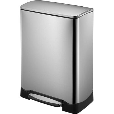 EKO - neo-cube recycling pedaalemmer 28+18 liter - stainless steel - mat rvs - prullenbak EKO - neo-cube recycling pedaalemmer 28+18 liter - stainless steel - mat rvs - prullenbak