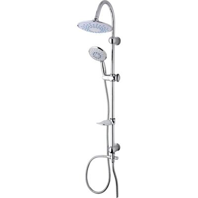 Differnz trendline doucheset - doucheset met grote stortdouche en losse handdouche - 3 standen - gemaakt van abs - voorzien van easy clean antikalkrubbers - afmetingen 20 x 20 x 105 cm - kleur chroom Differnz trendline doucheset - doucheset met grote stortdouche en losse handdouche - 3 standen - gemaakt van abs - voorzien van easy clean antikalkrubbers - afmetingen 20 x 20 x 105 cm - kleur chroom