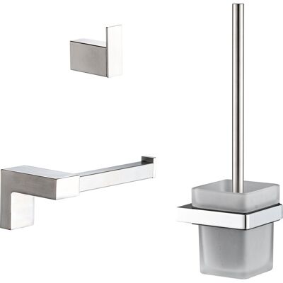 Plieger altea toiletset - wandmontage - compleet - geborsteld chroom Plieger altea toiletset - wandmontage - compleet - geborsteld chroom