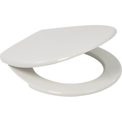 Plieger economy toiletbril - universele vorm wc bril - thermoplast - wit - met deksel - rvs bevestiging Plieger economy toiletbril - universele vorm wc bril - thermoplast - wit - met deksel - rvs bevestiging